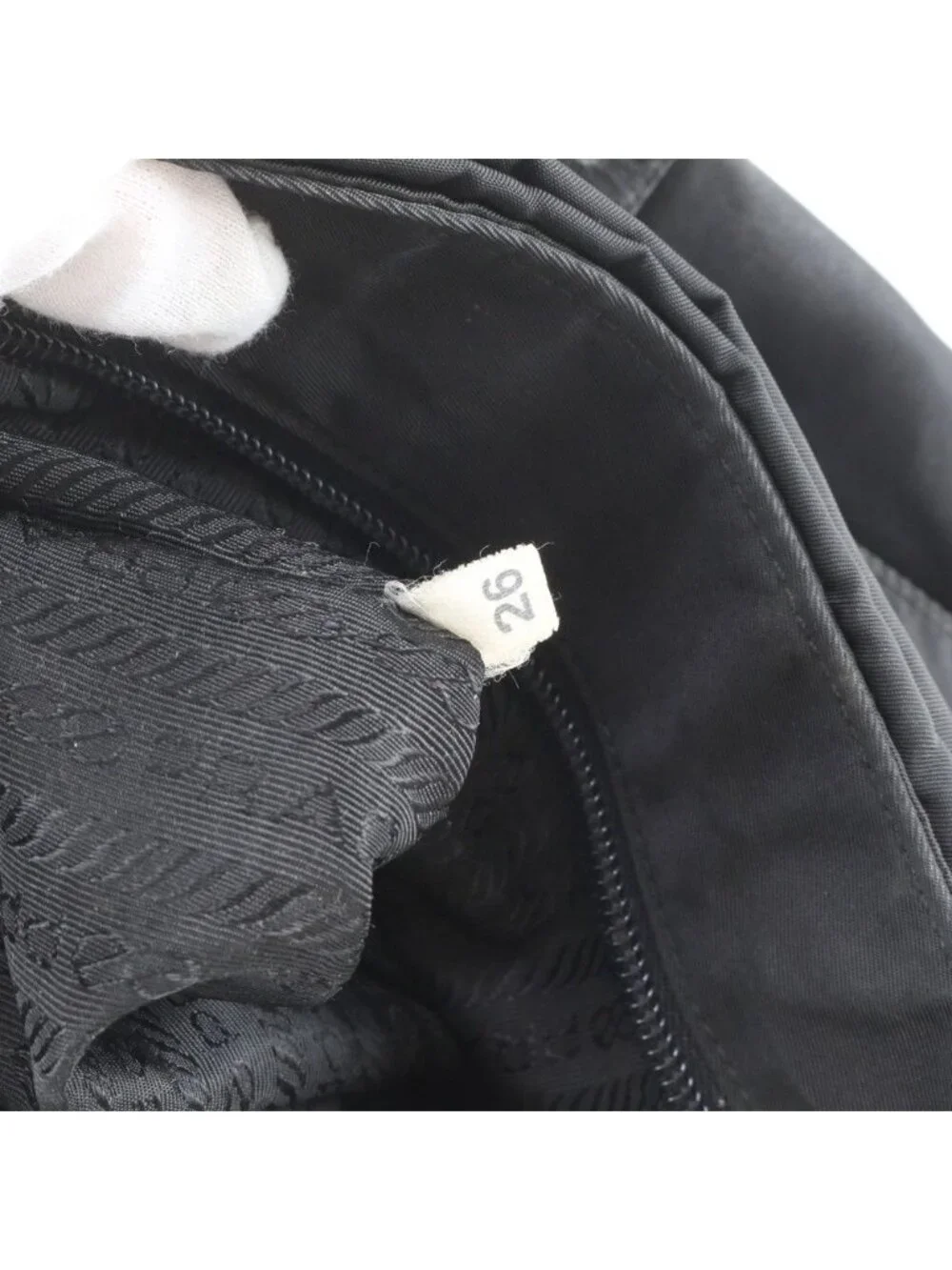 Prada Tessuto Nylon Triangle Logo Leather Shoulder Bag Crossbody Messenger Black